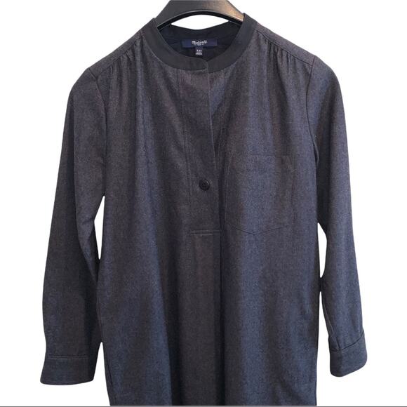 Madewell Flannel Latitude Charcoal Shirt Dress Women's Size XXS - Picture 4 of 6